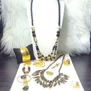 Gold and Black Jewelry Set
